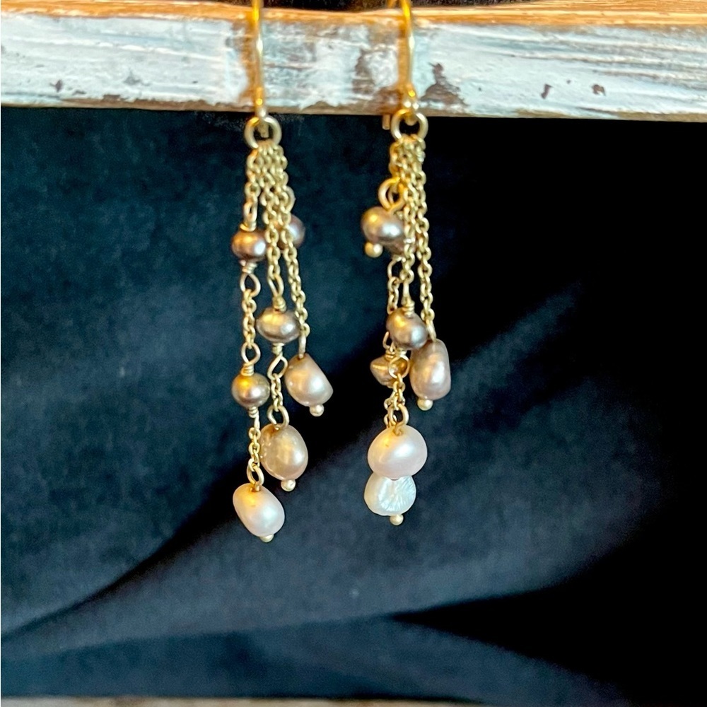 Beaded dangling earrings